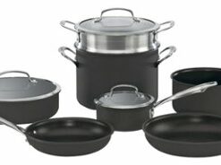 Cuisinart - Dishwasher Safe Anodized 11 Piece Cookware Set - Black
