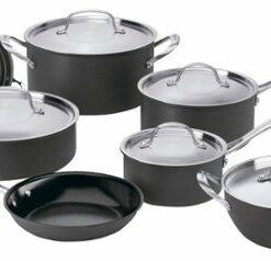 Cuisinart - GreenGourmet Hard-Anodized Nonstick 12-Piece Cookware Set - Black