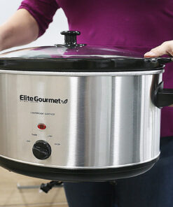 Elite Gourmet - 8.5Qt. Slow Cooker - brushed stainless steel