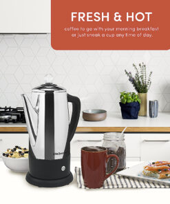Elite Platinum - 12-Cup Automatic Percolator - Stainless-Steel