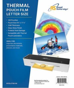 Royal Sovereign - Letter Size - 8 3/4" x 11 1/4" - 3mil - 100 Pack - Thermal Laminating Pouches - Crystal Clear