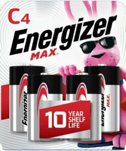 Energizer MAX C Batteries (4 Pack), C Cell Alkaline Batteries
