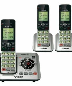 VTech - CS6629-3 DECT 6.0 Expandable Cordless Phone With Digital Answering System, 3 Handsets - Silver