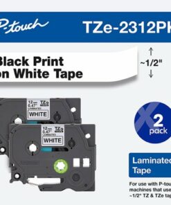 Brother - P-touch TZE-2312PK Laminated Label Tape (2-Pack) - Black on White