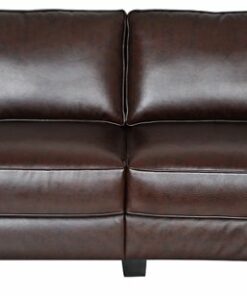 Serta - RTA Monaco Collection 61" Leather Loveseat Sofa - Biscuit Brown