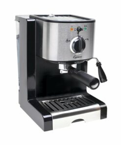 Capresso - EC100 Espresso Machine with 15 bars of pressure, Milk Frother and Thermoblock heating system - Black/stainless steel