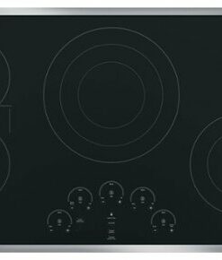 GE Profile - 36" Built-In Electric Cooktop - Stainless Steel on Black 0