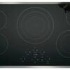 GE - 36" Built-In Electric Cooktop - Stainless Steel on Black