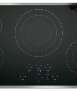 GE - 36" Built-In Electric Cooktop - Stainless Steel on Black
