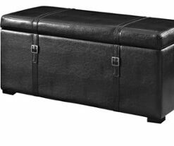 Simpli Home - Dorchester 5-Piece Rectangular Storage Ottoman Bench - Midnight Black