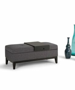 Simpli Home - Oregon Storage Ottoman - Slate Gray