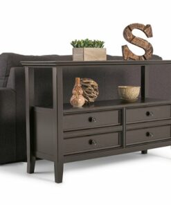 Simpli Home - Amherst Rectangular Pine Wood 2-Drawer Console Table - Dark American-Brown
