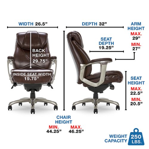 La-Z-Boy - Cantania Bonded Leather Executive Office Chair - Coffee Brown