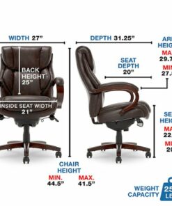 La-Z-Boy - Bellamy Executive Office Chair - Coffee Brown - Bonded Leather