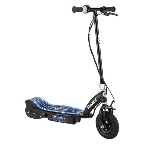 Razor - E100 Glow Electric Scooter w/10 mph Max Speed - Black/Blue