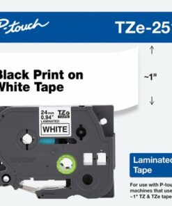 Brother - P-touch TZe251 Laminated Label Tape - Black on White