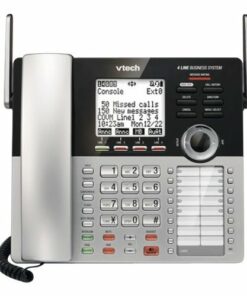 VTech - CM18445 Main Console - DECT 6.0 4-Line Expandable Small Business Office Phone with Answering System - Silver