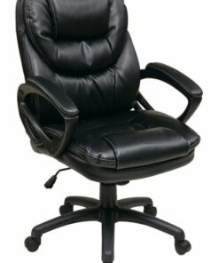 Office Star Products - Faux Leather Manager's Chair - Black