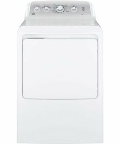 GE - 7.2 Cu. Ft. 4-Cycle Electric Dryer - White on white/silver