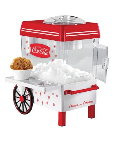 Nostalgia SCM550COKE Coca-Cola Snow Cone Maker & Shaved Ice Storage - Red/White