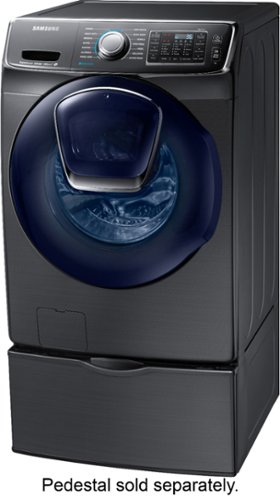 Samsung - 4.5 Cu. Ft. High Efficiency Stackable Front Load Washer with Steam and AddWash - Black Stainless Steel