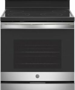 GE - 5.3 Cu. Ft. Freestanding Electric Range with Self-cleaning - Stainless steel 0