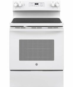 GE - 5.3 Cu. Ft. Freestanding Electric Range with Self-cleaning - White 0