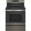 GE - 5.3 Cu. Ft. Freestanding Electric Convection Range with Self-Cleaning and No-Preheat Air Fry - Slate
