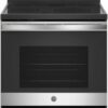 GE - 5.3 Cu. Ft. Freestanding Electric Convection Range with Self-Cleaning and No-Preheat Air Fry - Stainless steel 0