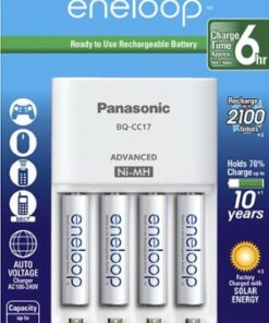 Panasonic - eneloop Charger and 4 AAA Batteries Kit - White