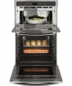 GE Profile - 27" Built-In Double Electric Convection Wall Oven with Built-In Microwave - Stainless steel
