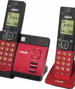 VTech - CS5129-26 DECT 6.0 Expandable Cordless Phone System with Digital Answering System - Black; Red
