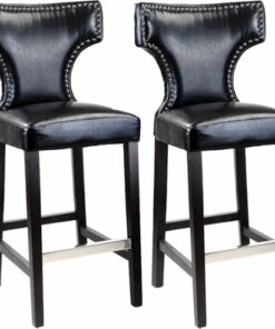 CorLiving - Kings Bar Height Barstools (Set of 2) - Black