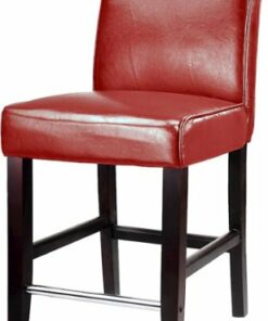 CorLiving - Antonio Counter Height Barstool - Smooth Red