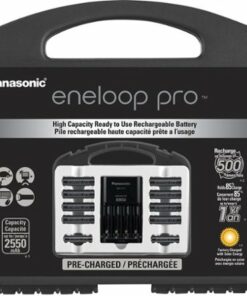 Panasonic - eneloop pro Charger, 8 AA and 2 AAA Batteries Kit - Black