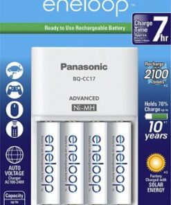 Panasonic - eneloop Charger and 4 AA Batteries Kit - White