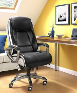 Serta - Lautner Executive Office Chair with Smart Layers Technology - Black with White Mesh Accents
