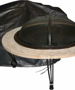 Fire Sense - Round Vinyl Outdoor Firepit Cover - black