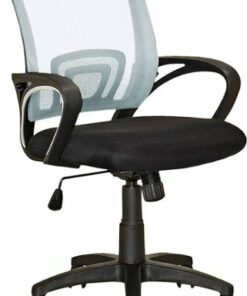 CorLiving - Workspace Office Mesh Linen Fabric Chair - Black/White