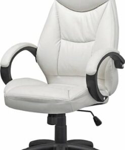 CorLiving - Workspace 5-Pointed Star Foam Leatherette Chair - White