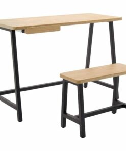 Calico Designs - Ashwood Homeroom Desk And Bench - Graphite/Ashwood