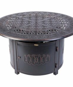 Fire Sense - Dynasty Round Cast Aluminum LPG Fire Pit - Antique Bronze