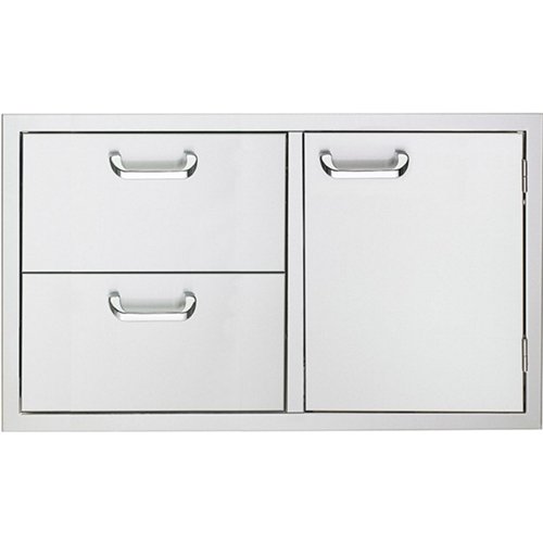 Sedona By Lynx - 36" Double Drawer and Access Door Combo for Outdoor Kitchen - Silver