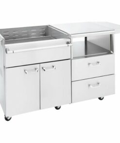 Lynx - 54" Mobile Kitchen Cart - Stainless Steel
