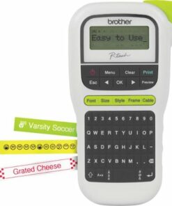 Brother - P-touch, PT-H110, Easy Portable Label Maker, Lightweight, Qwerty Keyboard, One-Touch Keys - White/Gray
