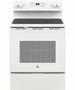 GE - 5.3 Cu. Ft. Freestanding Electric Range with Self-cleaning - White 1