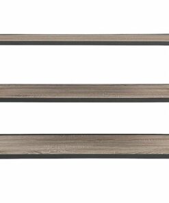 Walker Edison - Industrial Metal and Wood 3-Shelf Bookcase - Driftwood 0