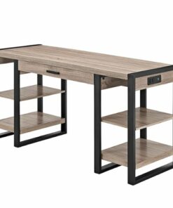 Walker Edison - 60" Modern Industrial USB Power Computer Desk - Driftwood