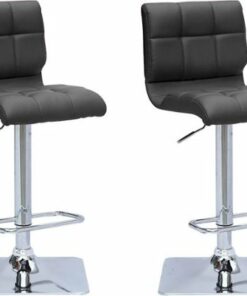 CorLiving - Leather Stool (Set of 2) - Black