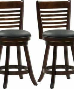 CorLiving - Bonded Leather Chairs (Set of 2) - Black/Cappuccino